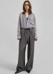 Orsay Pleated Trousers - Dark Grey