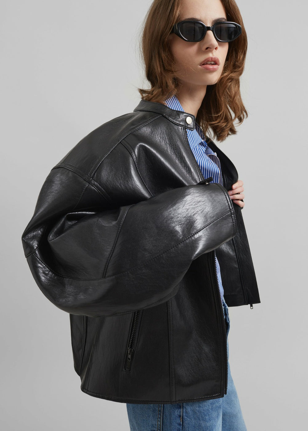 Wismar Faux Leather Jacket - Black
