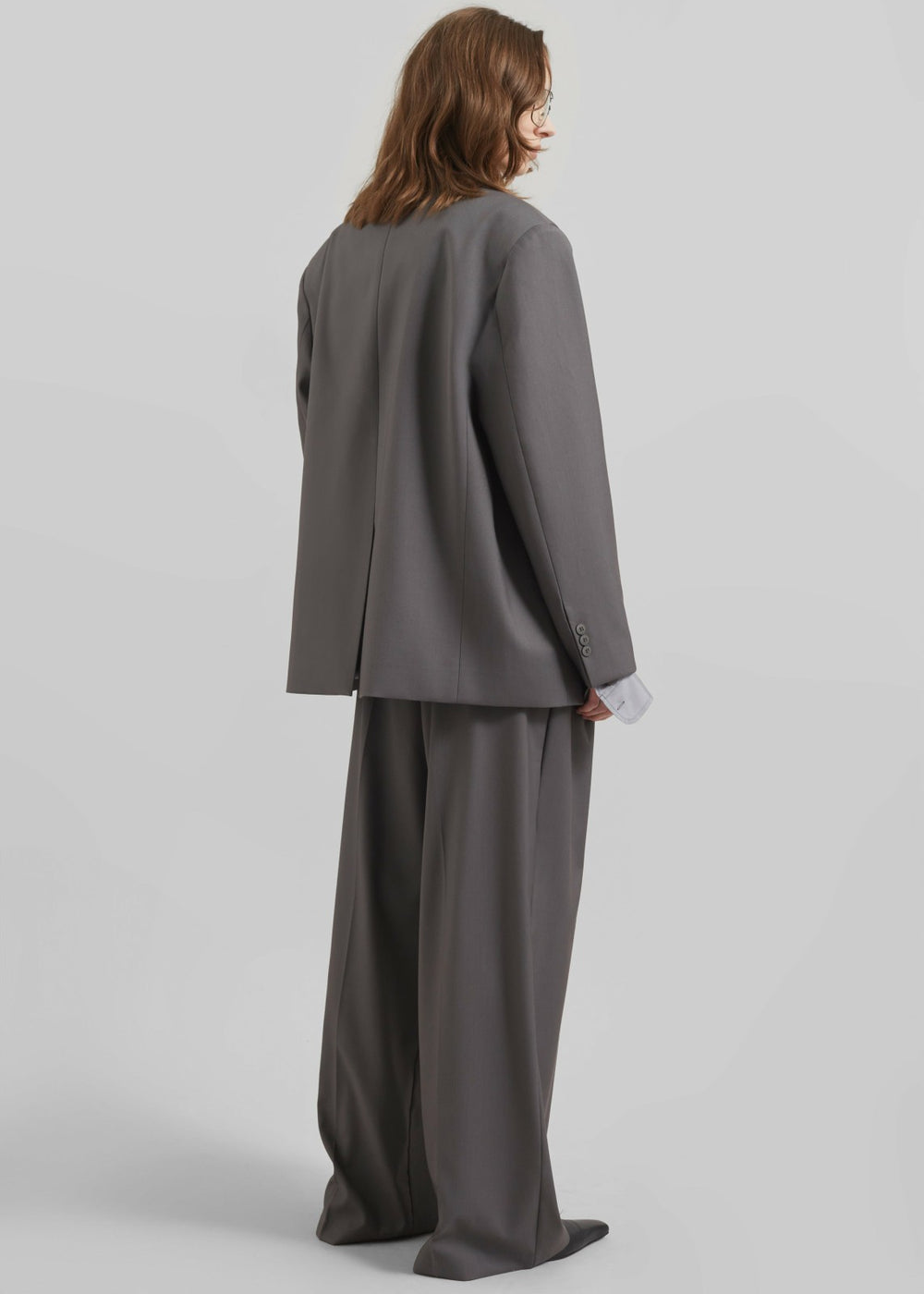 Orsay Boxy Double Breasted Blazer - Dark Grey