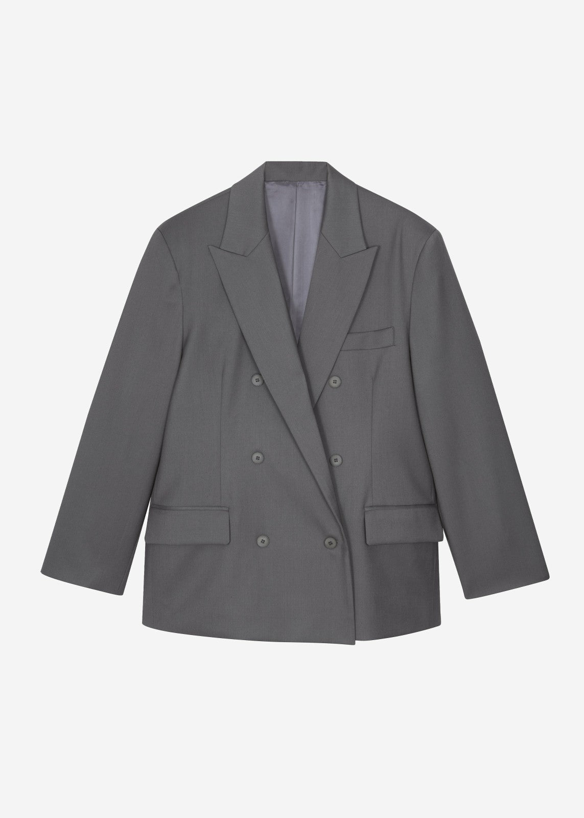 Orsay Boxy Double Breasted Blazer - Dark Grey