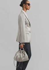 Velora Satin Pouch - Light Taupe
