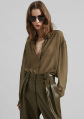 Peri Silk Georgette Shirt - Khaki