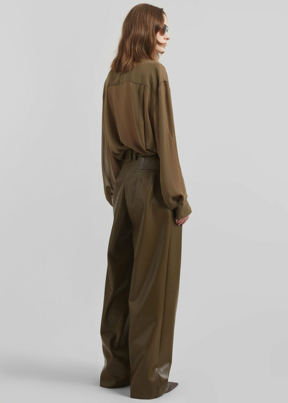Peri Silk Georgette Shirt - Khaki