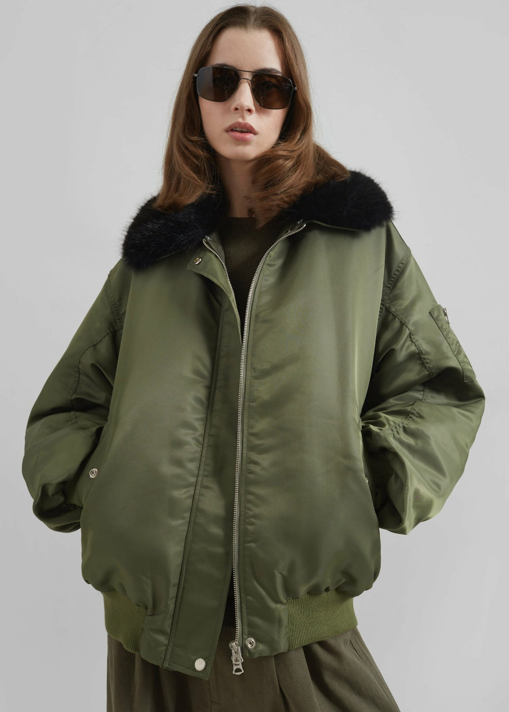 Brecon Padded Bomber Jacket - Olive