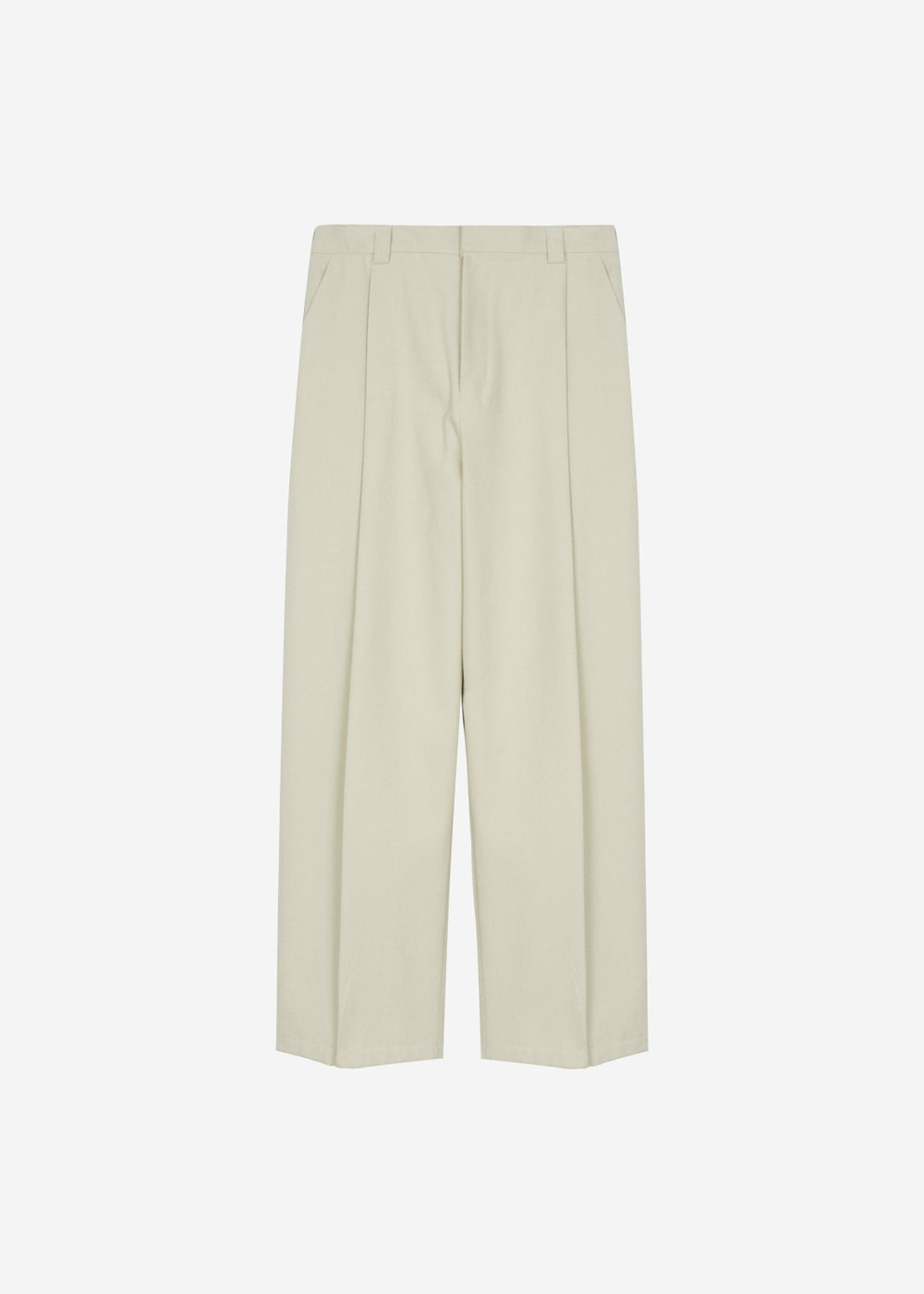 Borken Pleated Twill Pants - Ivory