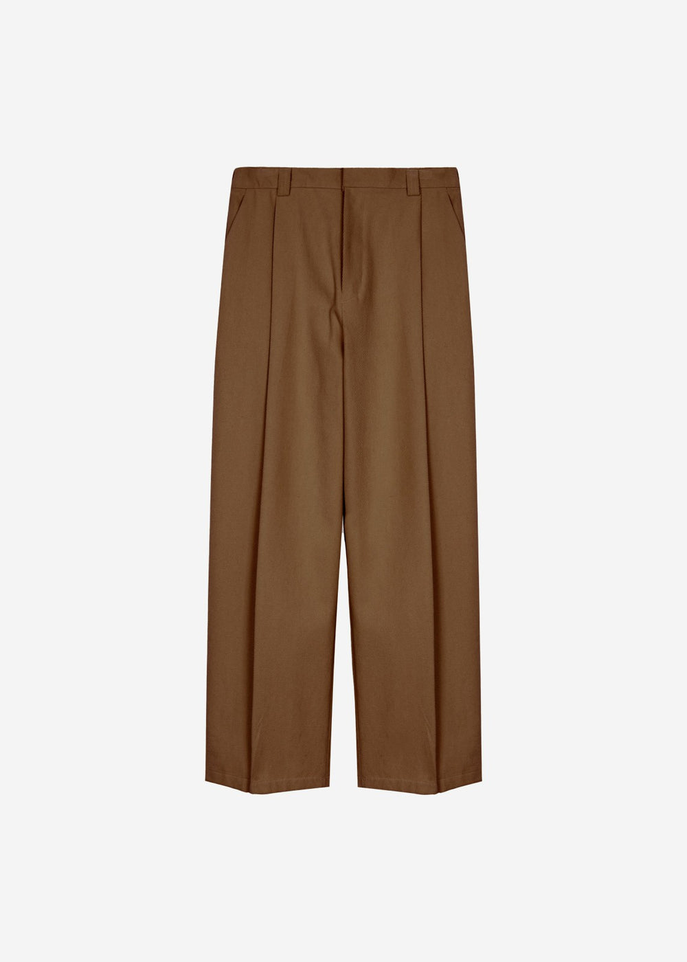 Borken Pleated Twill Pants - Brown