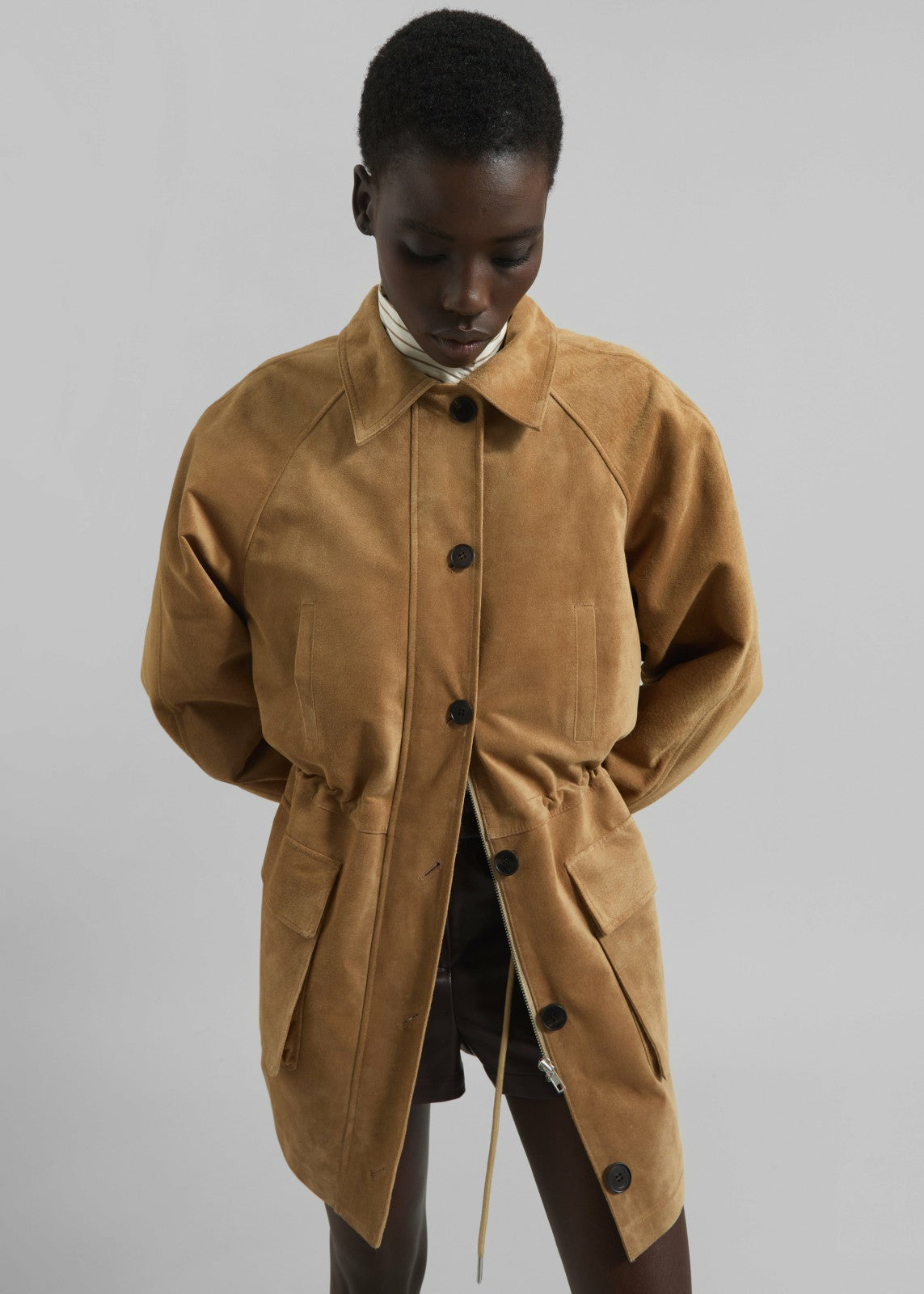 Kensal Suede Field Jacket - Camel