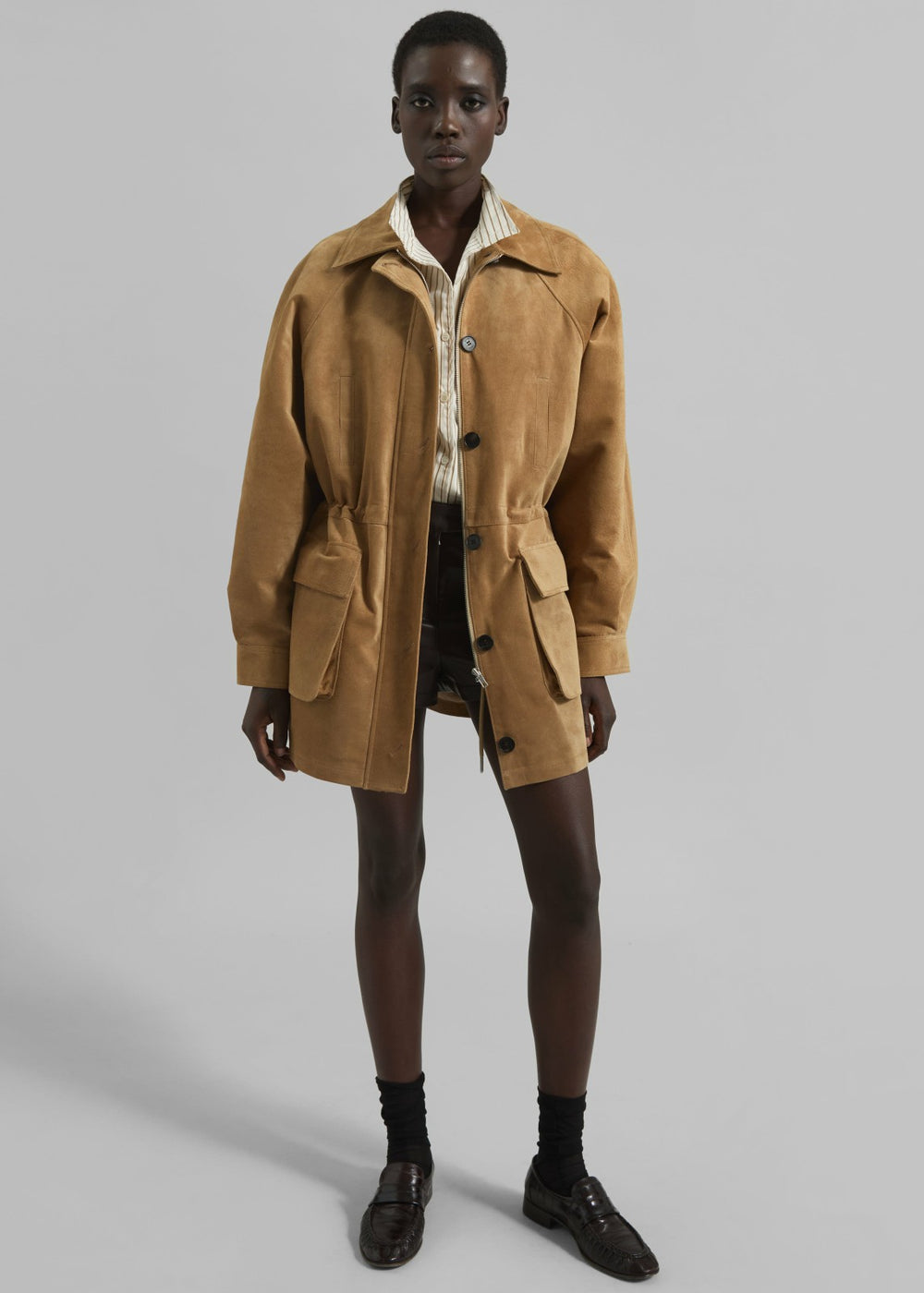 Kensal Suede Field Jacket - Camel