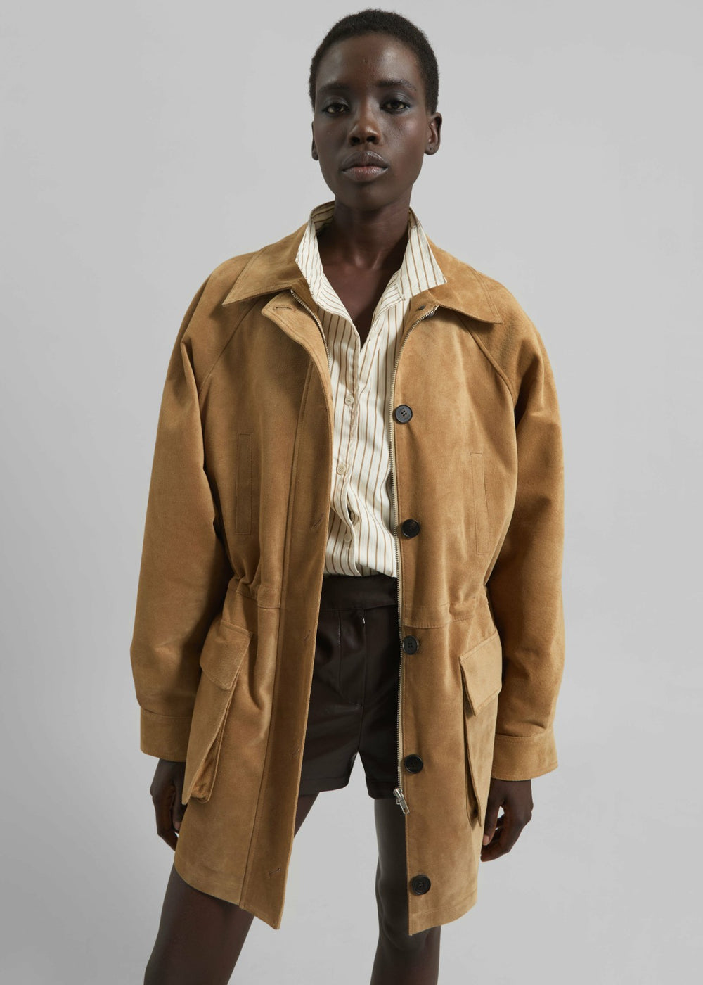 Kensal Suede Field Jacket - Camel