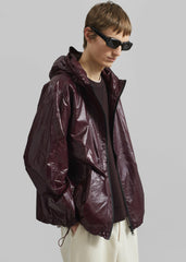 Risbury Glossed Hooded Jacket - Dark Plum