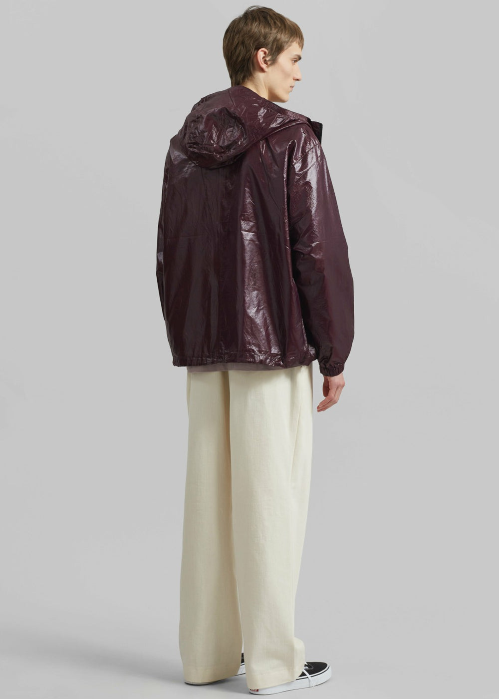 Risbury Glossed Hooded Jacket - Dark Plum