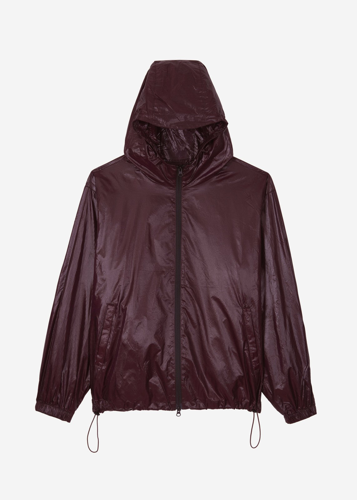 Risbury Glossed Hooded Jacket - Dark Plum