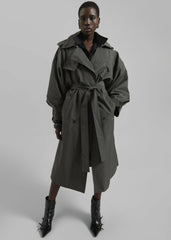 Davos Trench Coat - Charcoal