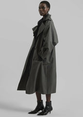 Davos Trench Coat - Charcoal