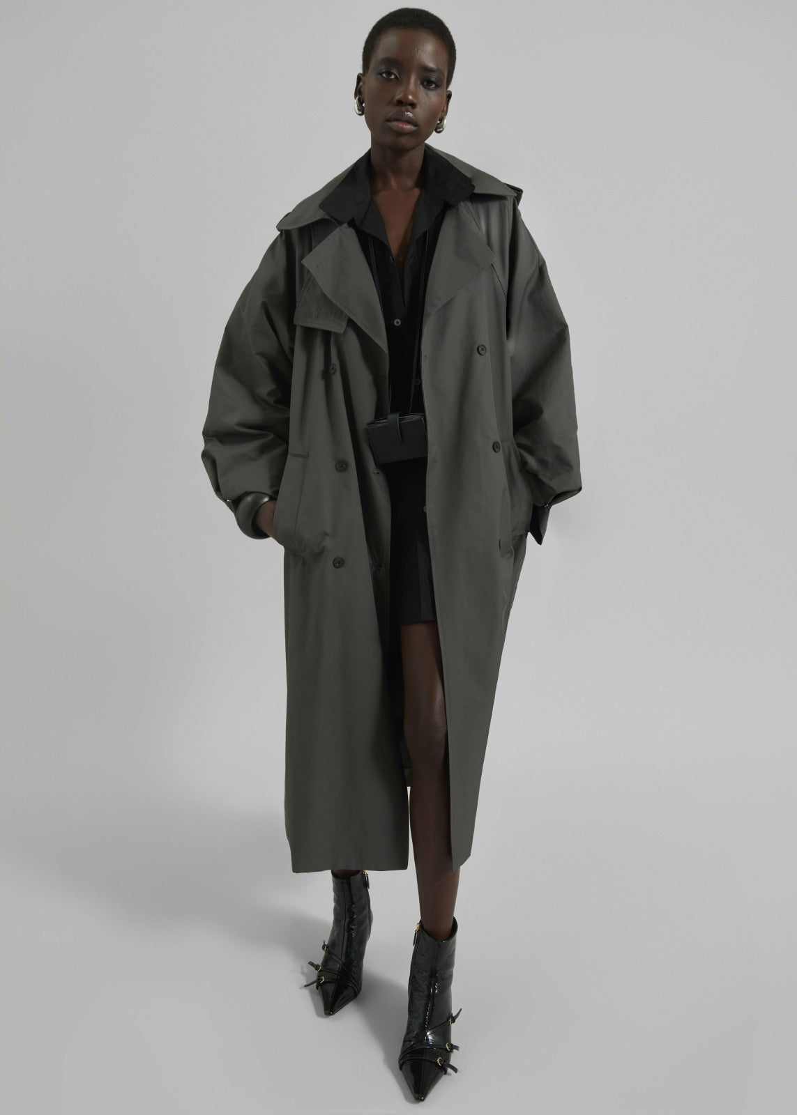 Davos Trench Coat - Charcoal