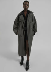 Davos Trench Coat - Charcoal