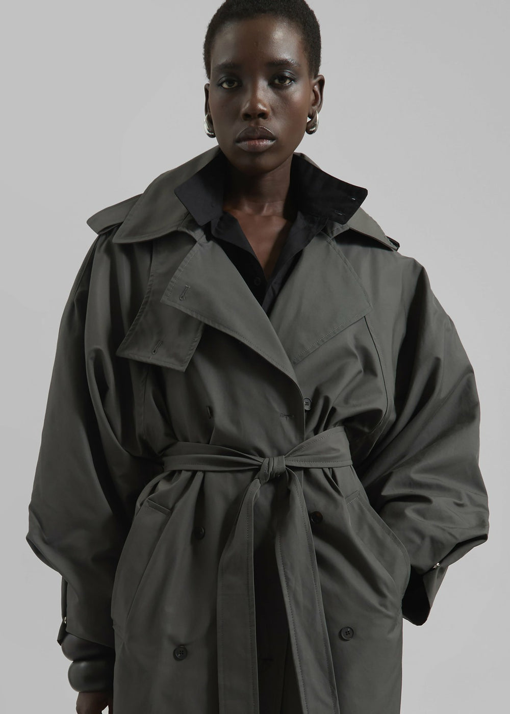 Davos Trench Coat - Charcoal