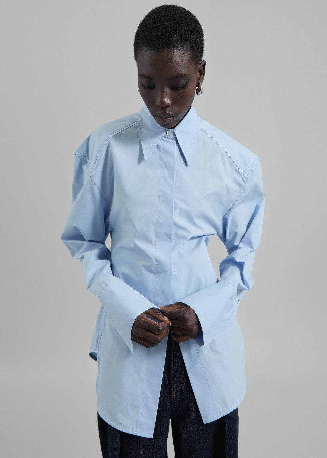Bec Padded Shirt - Light Blue