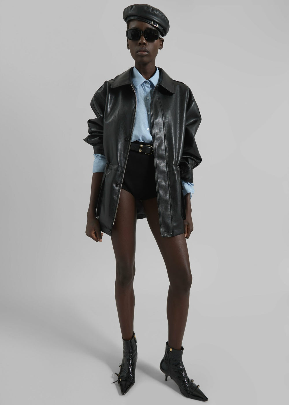 Cassel Faux Leather Jacket - Black