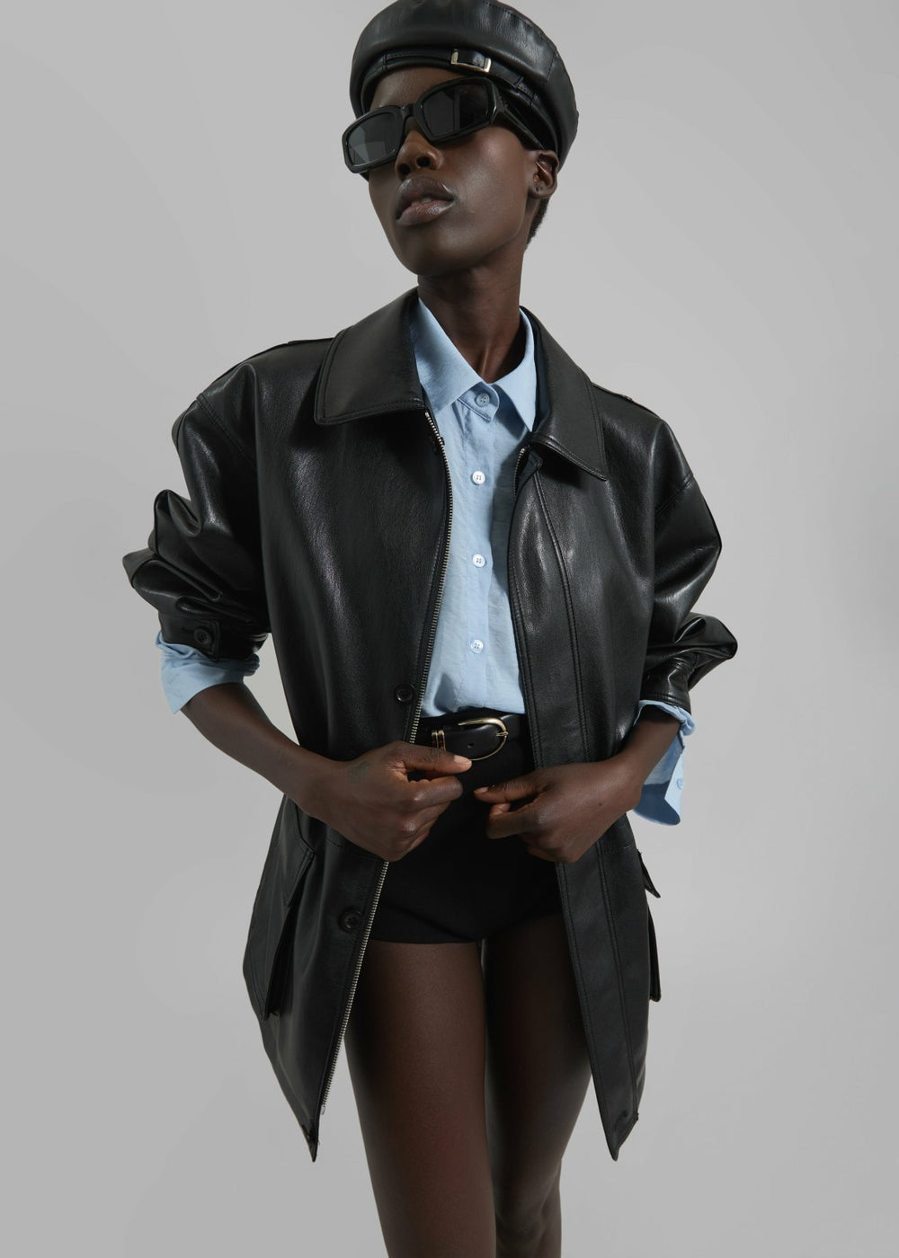 Cassel Faux Leather Jacket - Black