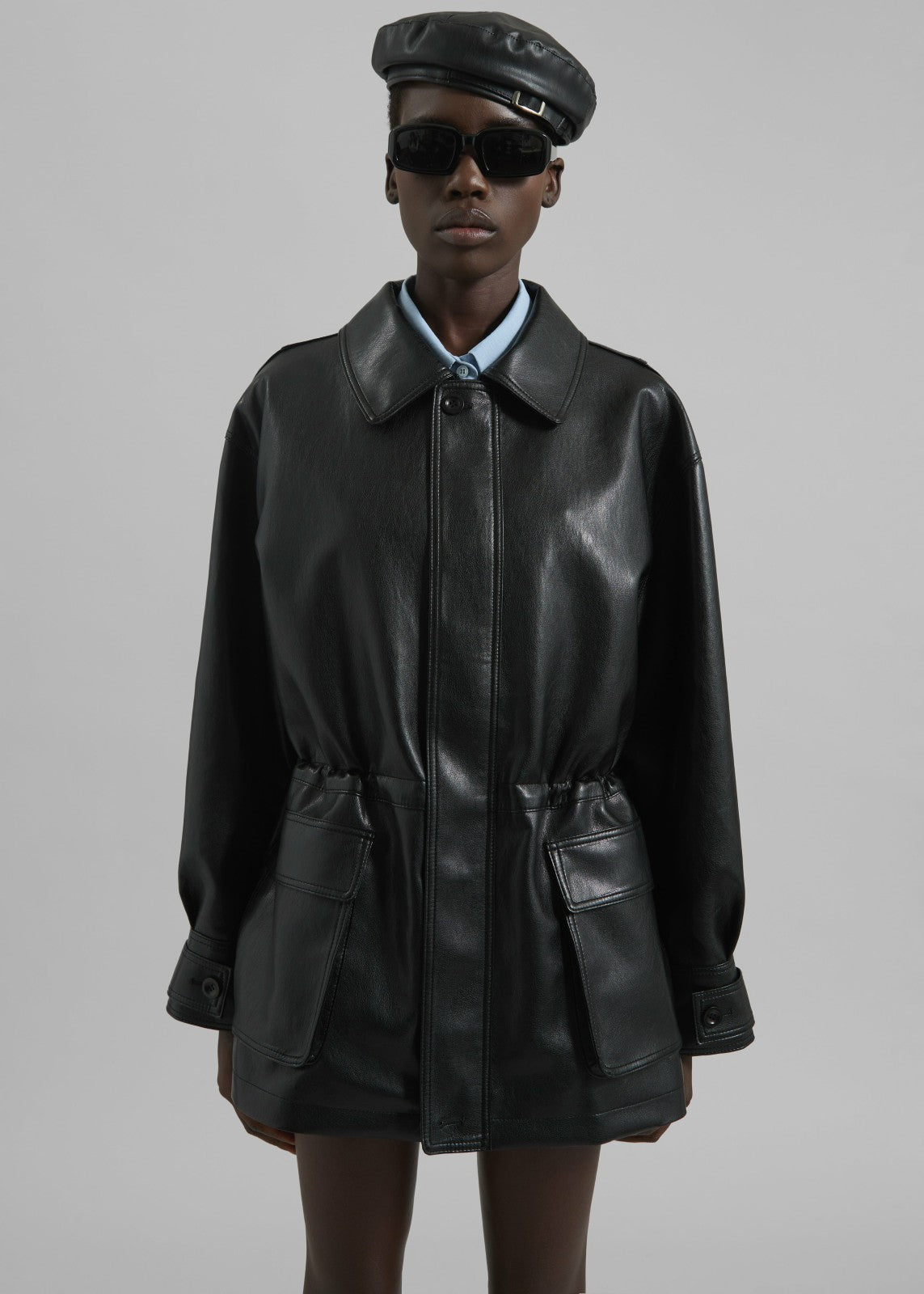 Cassel Faux Leather Jacket - Black