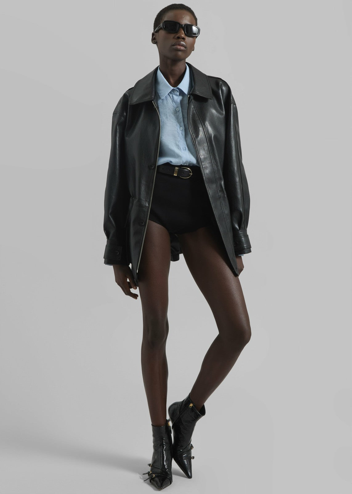 Cassel Faux Leather Jacket - Black