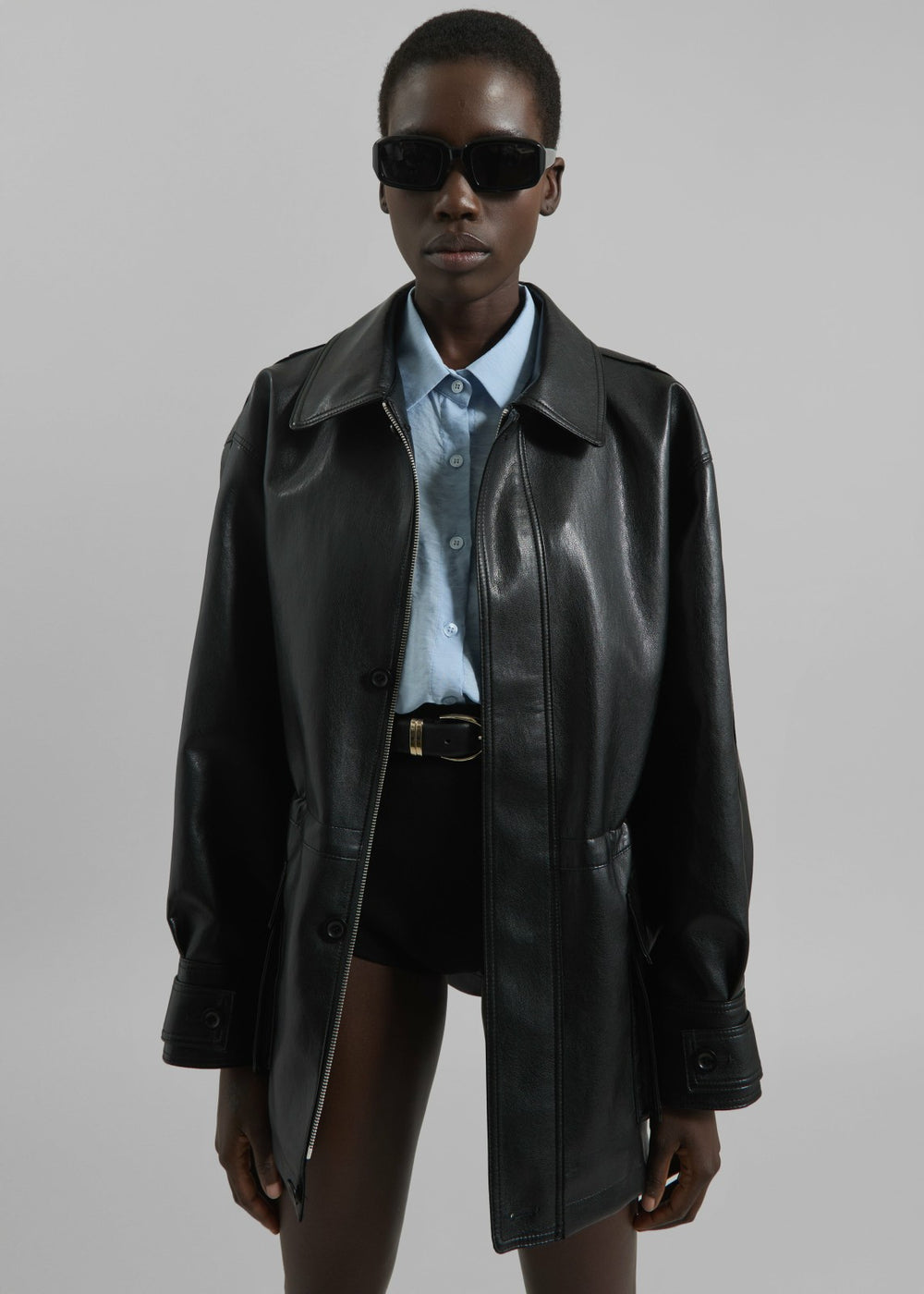 Cassel Faux Leather Jacket - Black