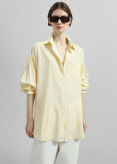Sukma Striped Oversized Shirt - Pale Yellow