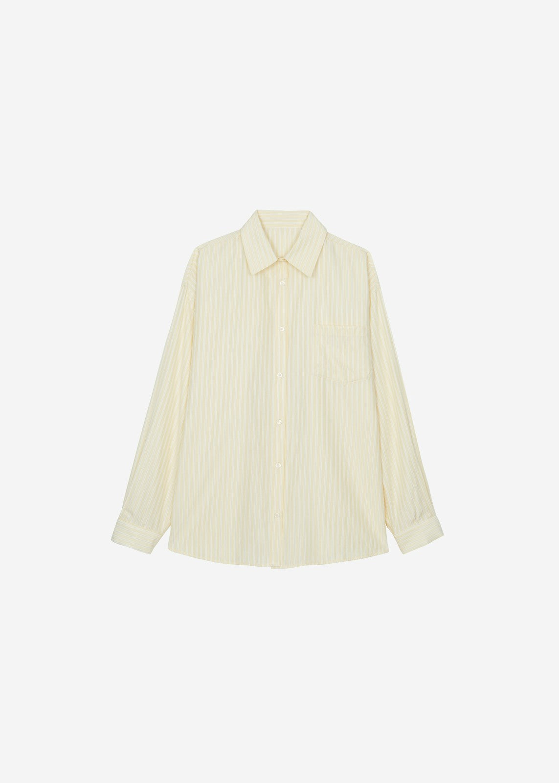 Sukma Striped Oversized Shirt - Pale Yellow