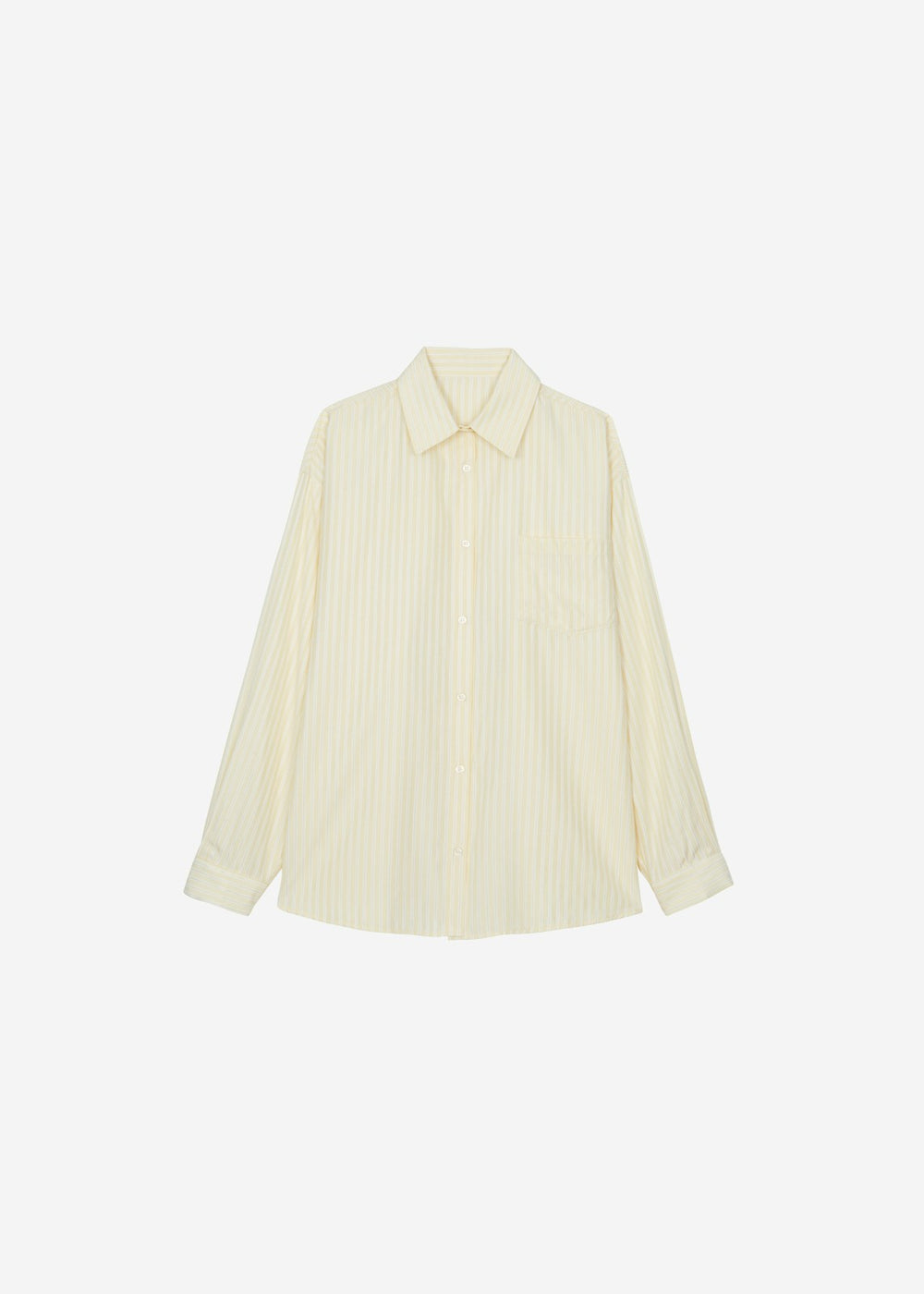 Sukma Striped Oversized Shirt - Pale Yellow
