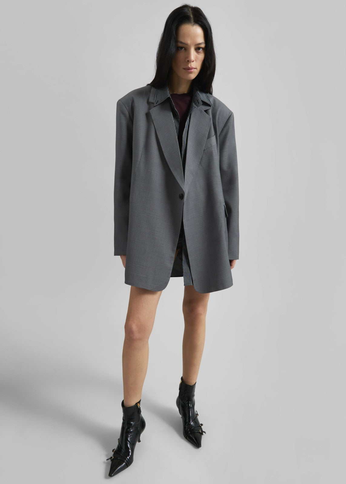 Gever Wrap Blazer - Grey