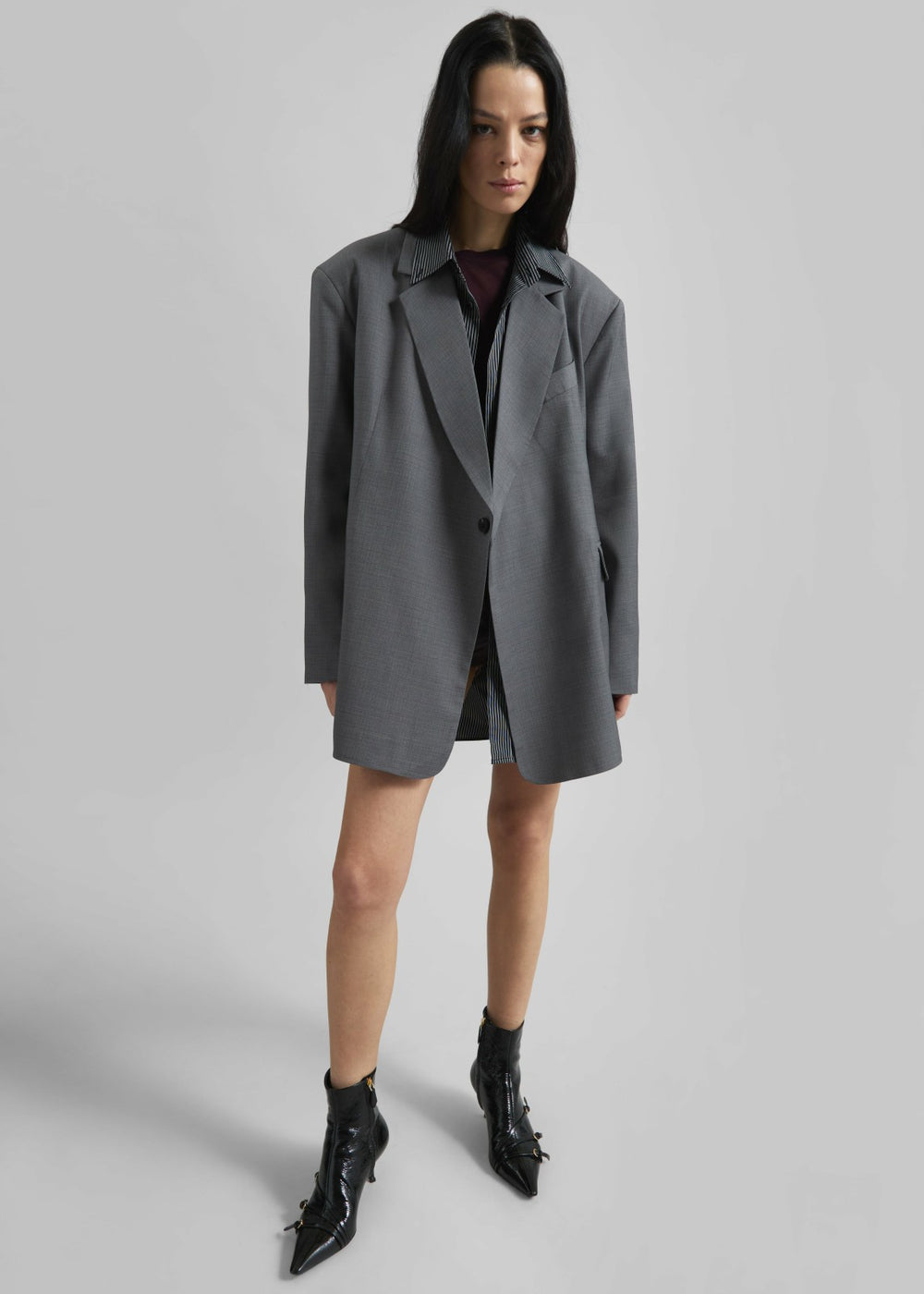 Gever Wrap Blazer - Grey