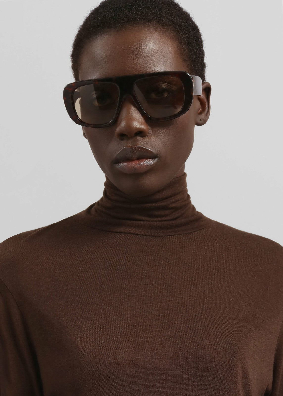 Evren Sheer Turtleneck - Brown