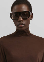 Evren Sheer Turtleneck - Brown