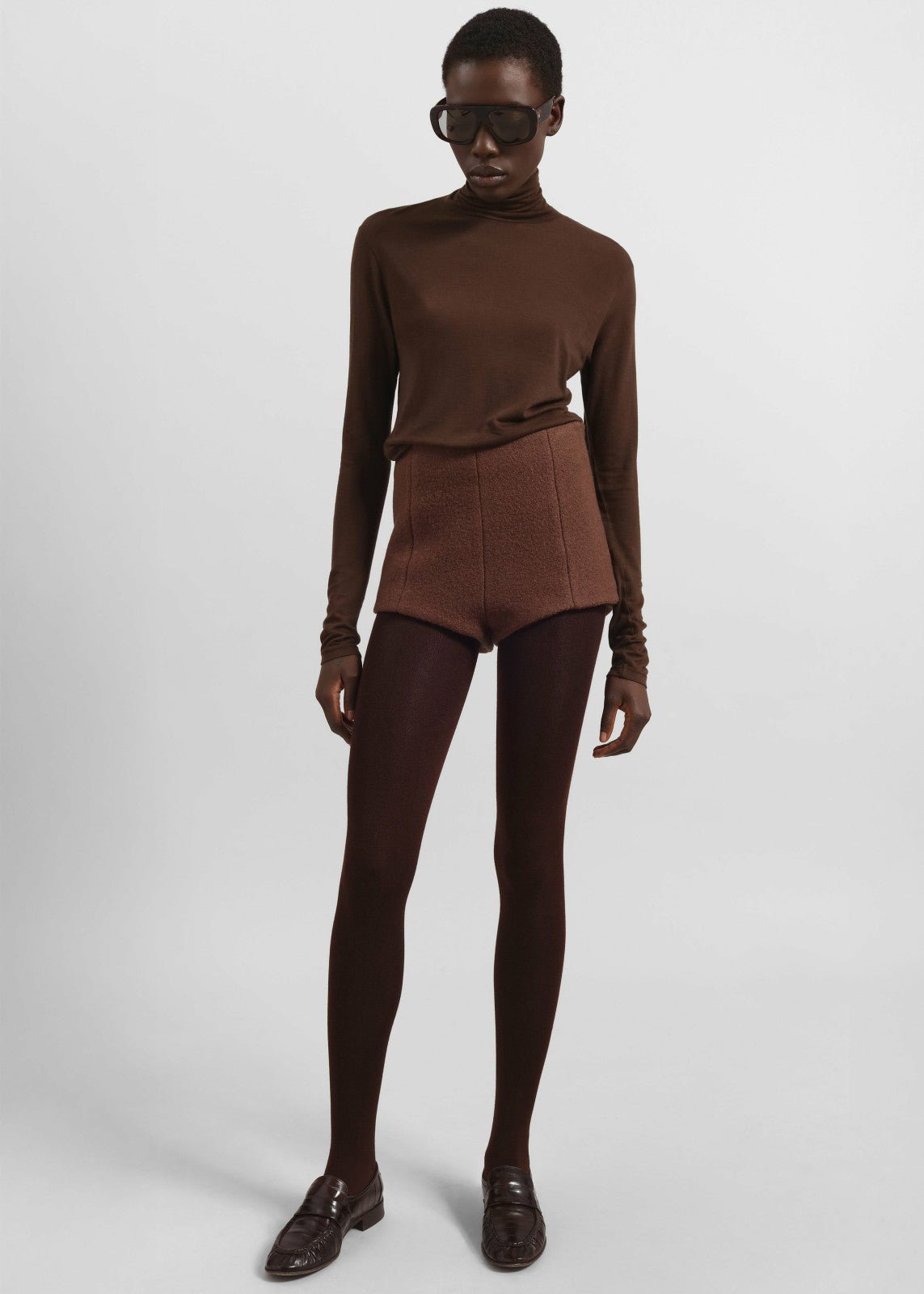 Evren Sheer Turtleneck - Brown
