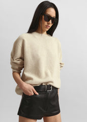 Nevis Faux Leather Hot Pants - Black