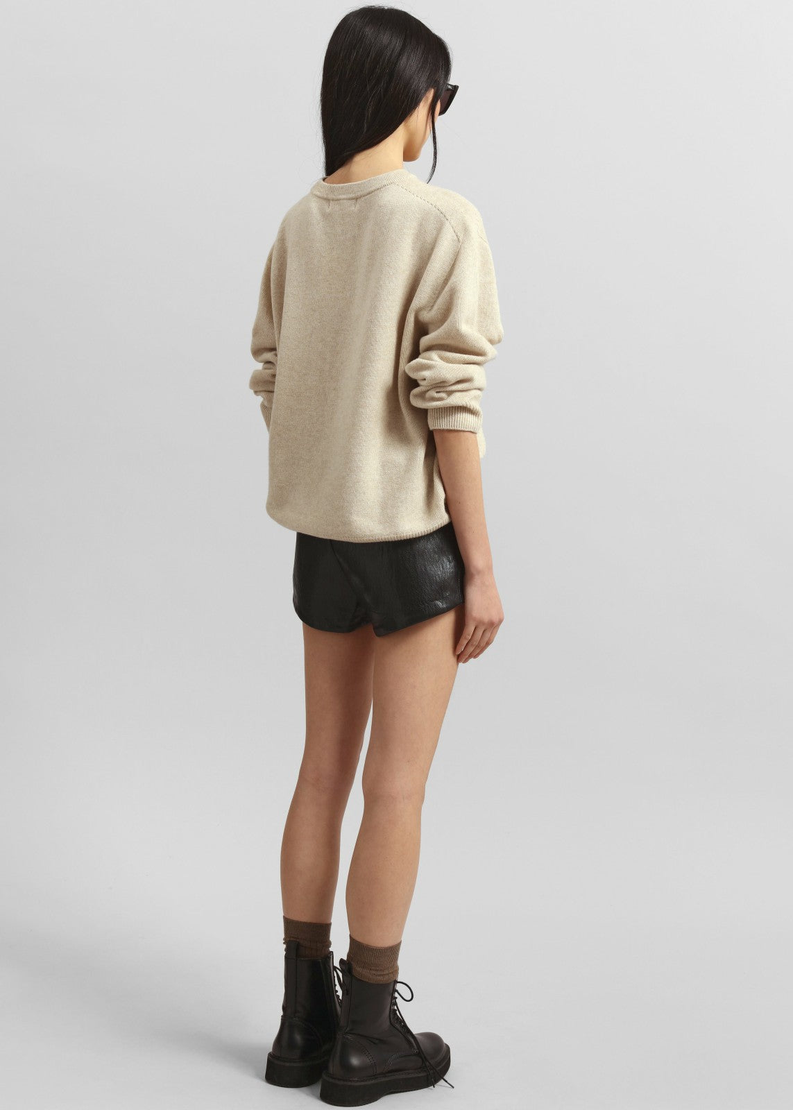 Nevis Faux Leather Hot Pants - Black
