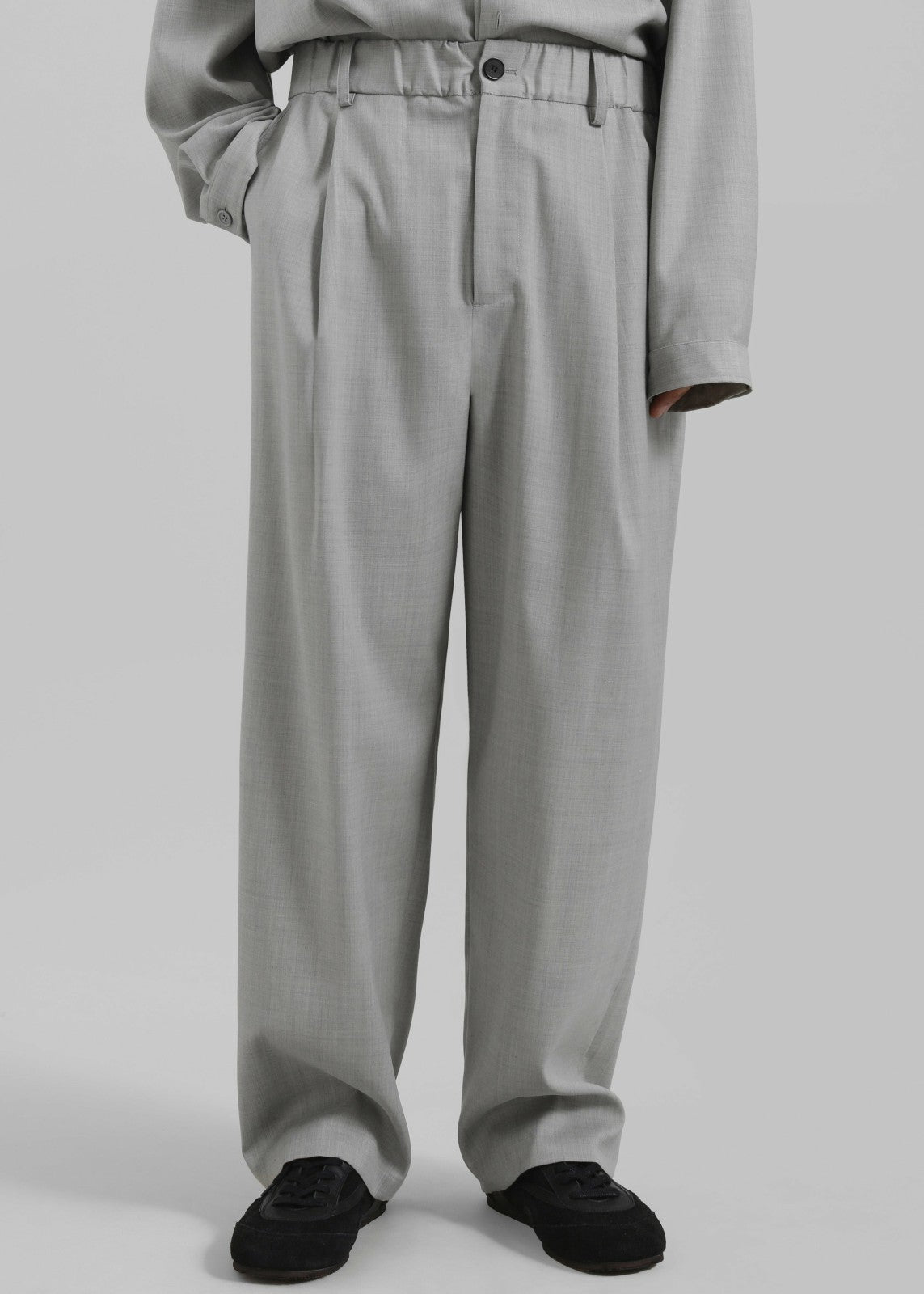Felix Textured Trousers - Greige Melange