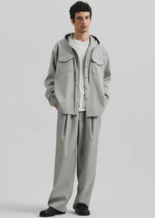 Felix Textured Trousers - Greige Melange