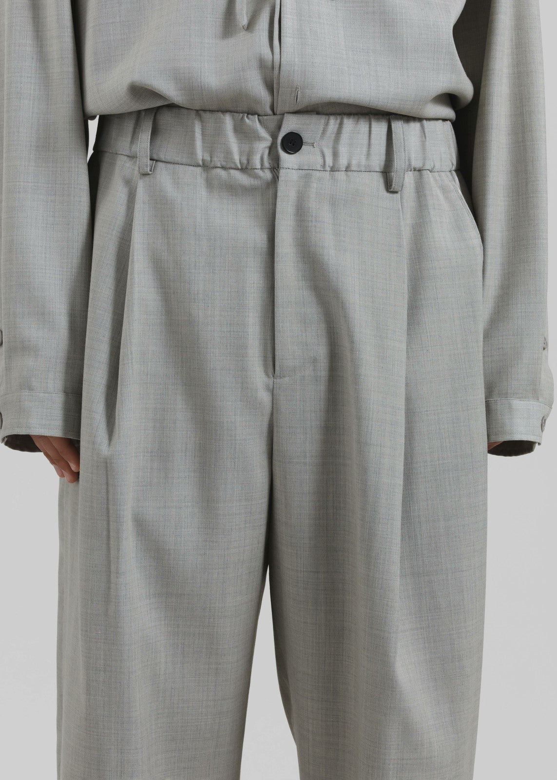 Felix Textured Trousers - Greige Melange