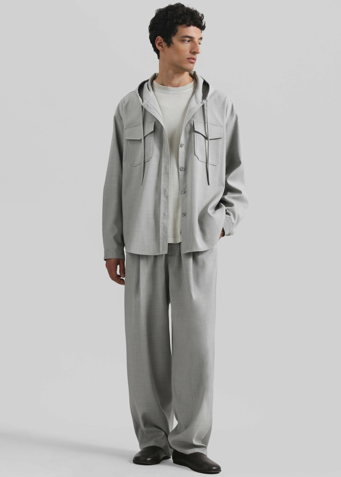 Felix Textured Trousers - Greige Melange