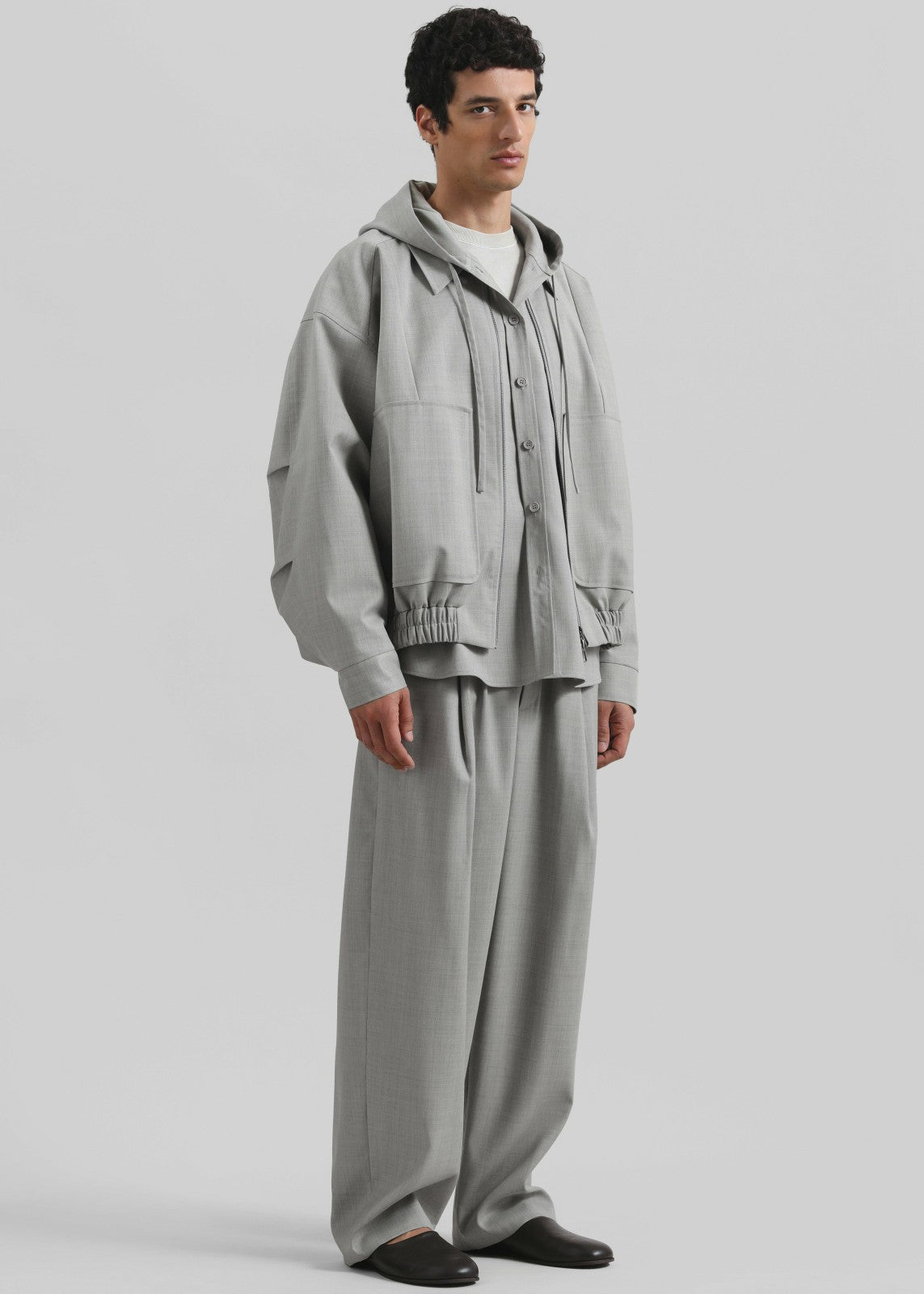 Felix Textured Trousers - Greige Melange