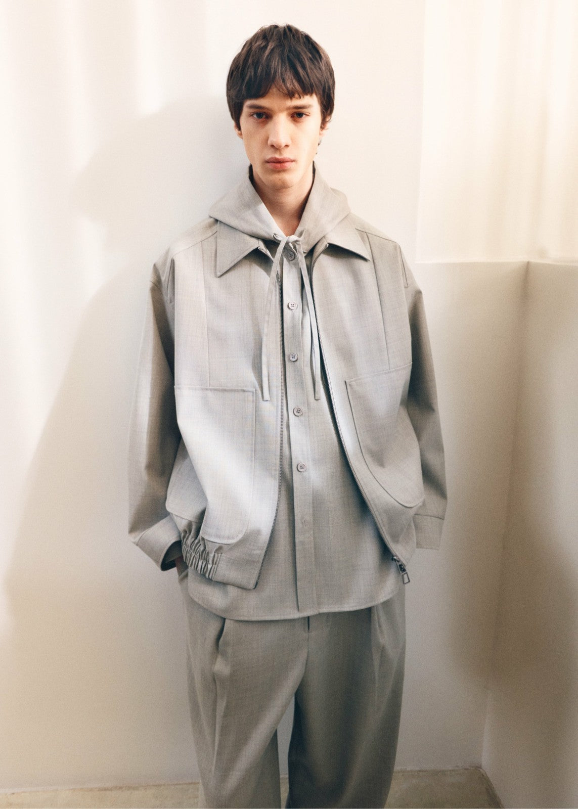 Felix Textured Jacket - Greige Melange