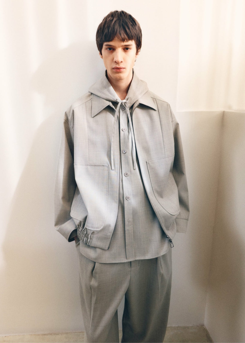 Felix Textured Jacket - Greige Melange