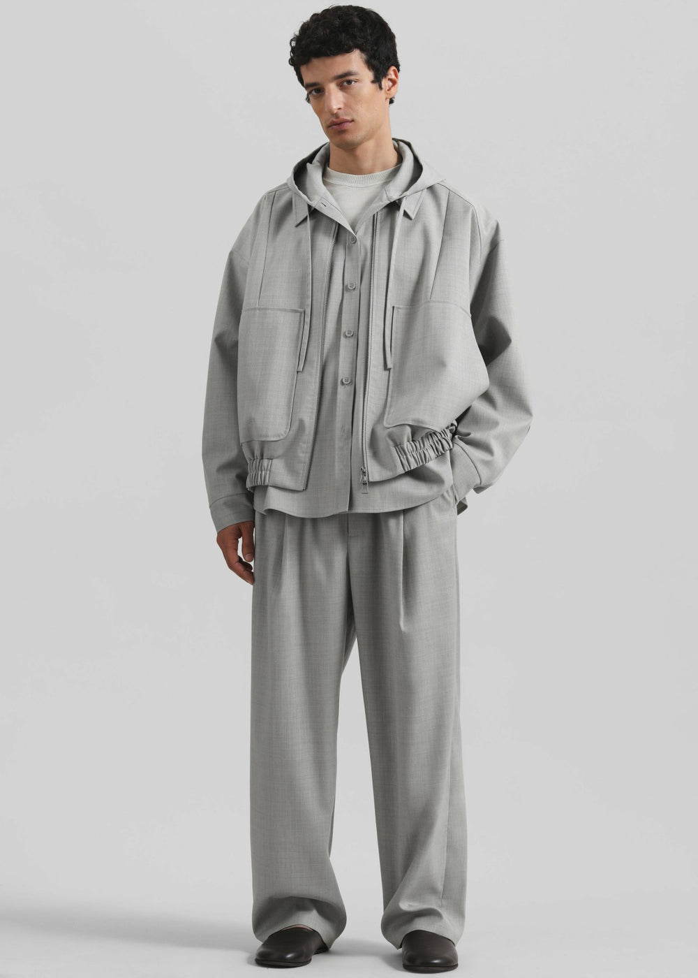 Felix Textured Jacket - Greige Melange