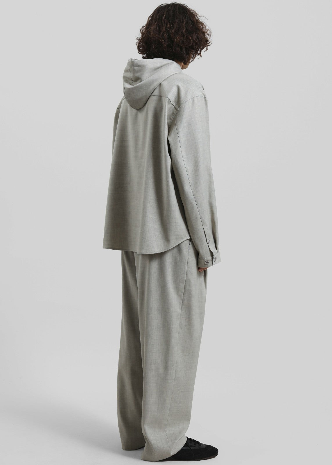 Lars Textured Hooded Jacket - Greige Melange