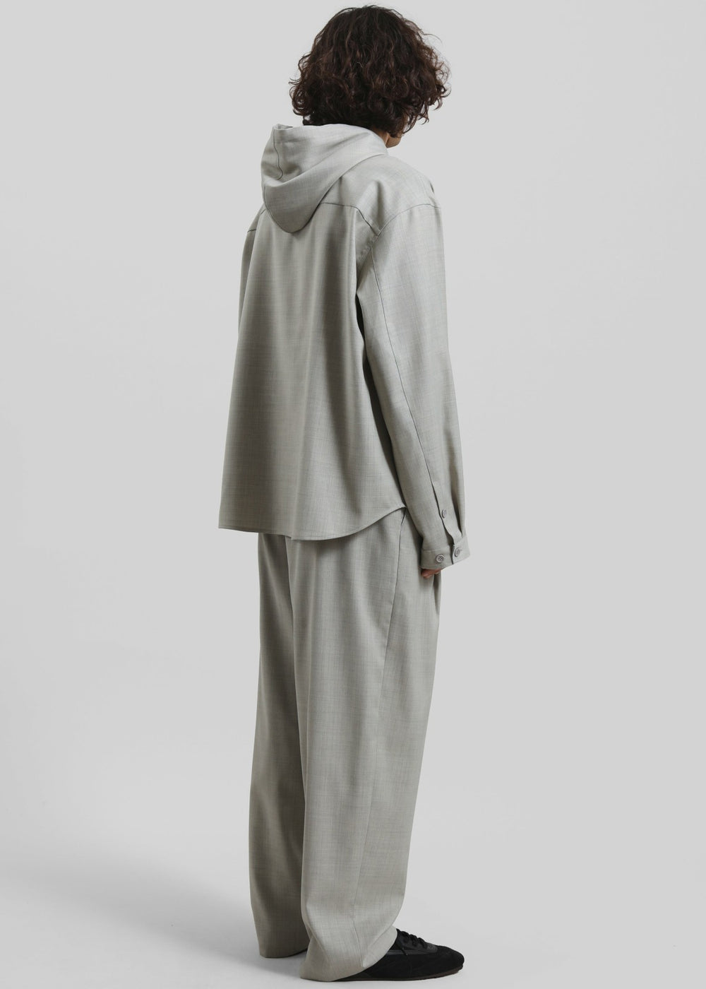 Lars Textured Hooded Jacket - Greige Melange