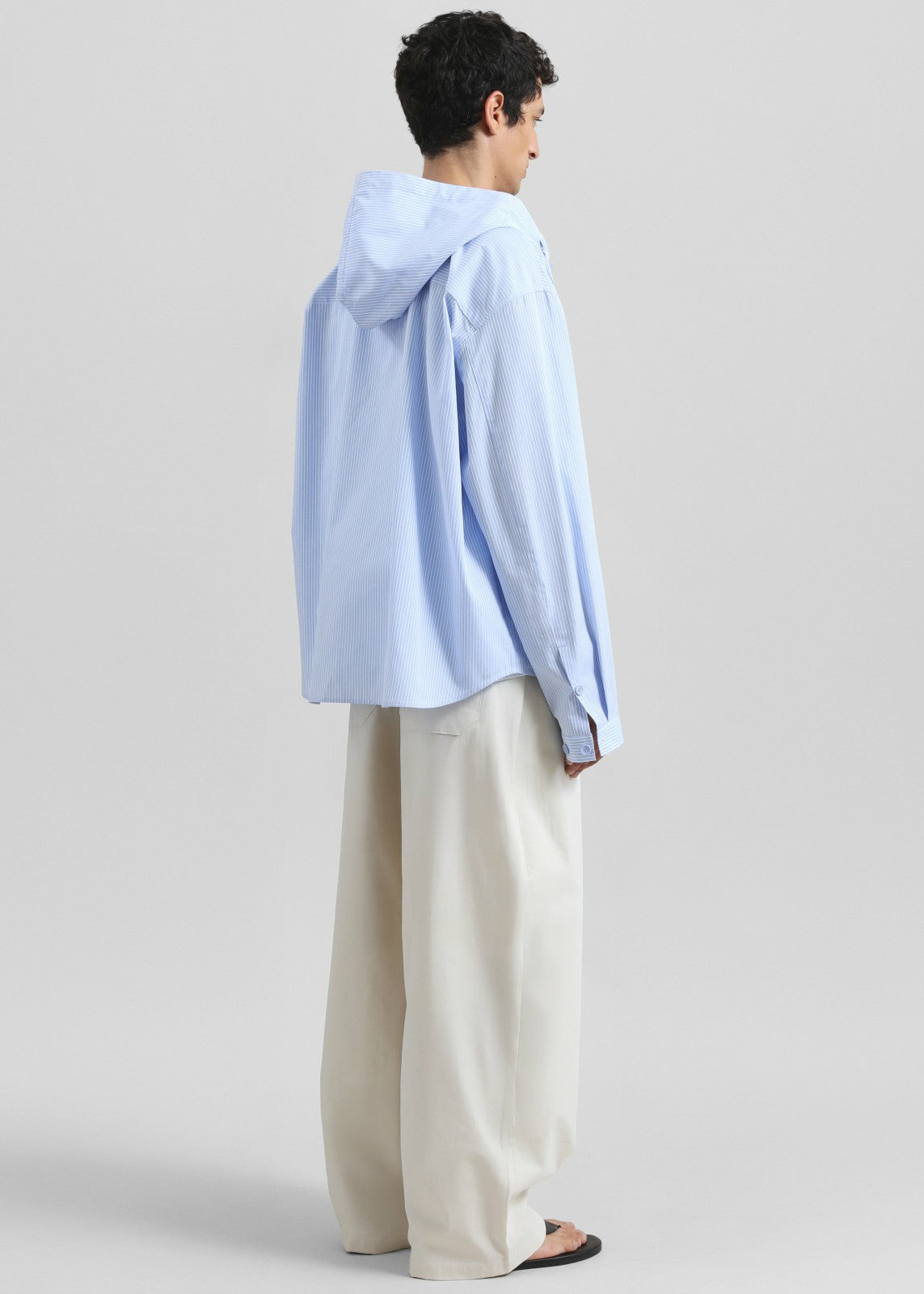 Lars Hooded Striped Jacket - Blue/White Stripe