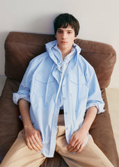 Lars Hooded Striped Jacket - Blue/White Stripe