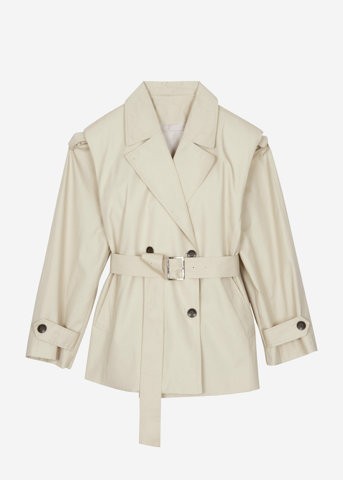 Mysen Short Convertible Trench - Ecru